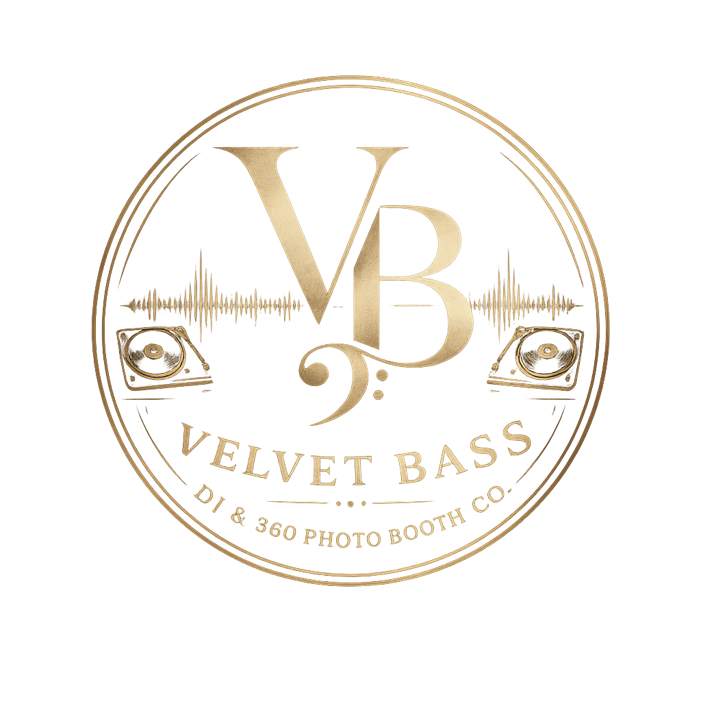 Velvet Bass Co. DJ and 360 Photo Booth Co. logo